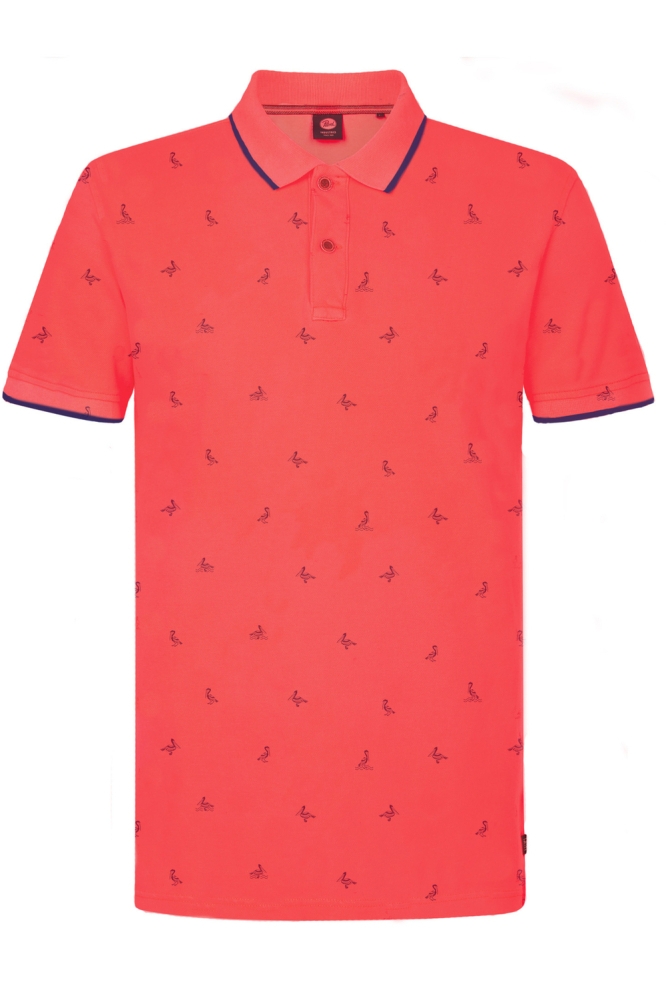 POLO MET ALLOVER PRINT M 1050 POL106 3099 Fiery Coral